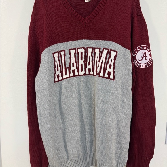 47 Brand Men's V-Neck Sweater - Red and Gray - Picture 2 of 9